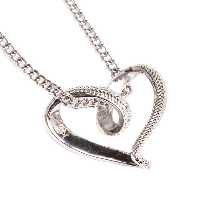 Stainless Baseball Stitched Infinity Heart Pendant and Chain