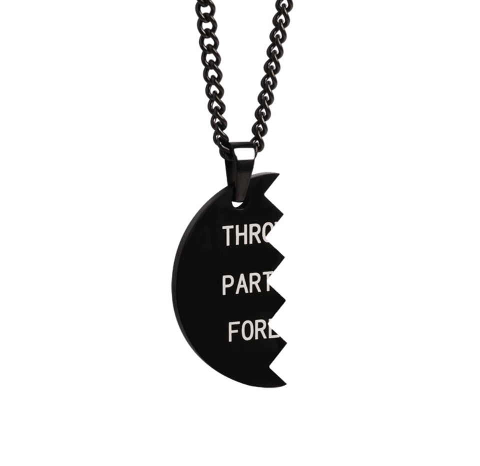 Black Throwing Partners Forever Baseball Pendants