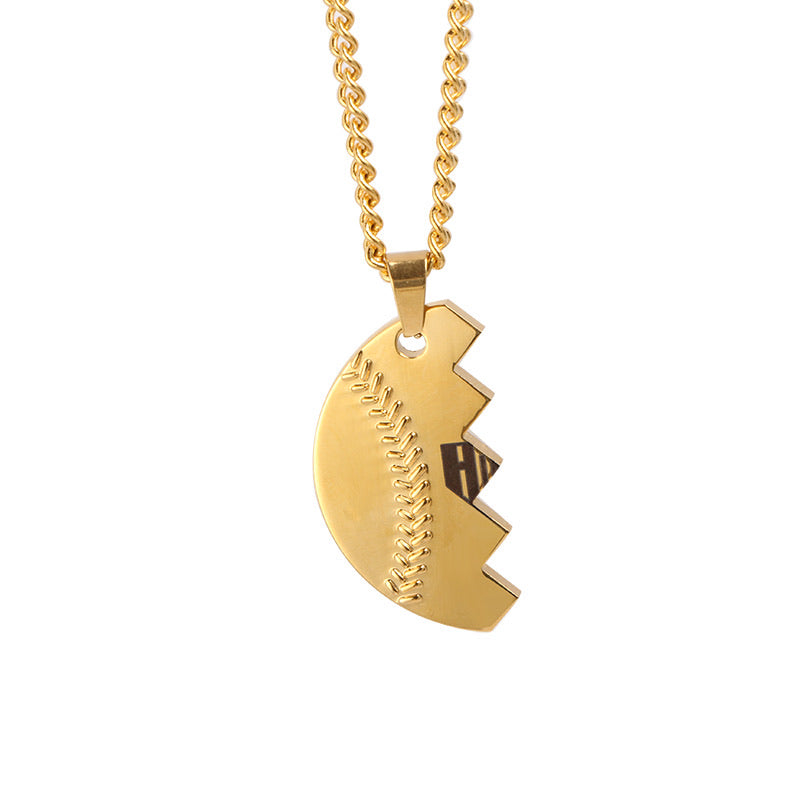 Golden Throwing Partners Forever Baseball Pendants