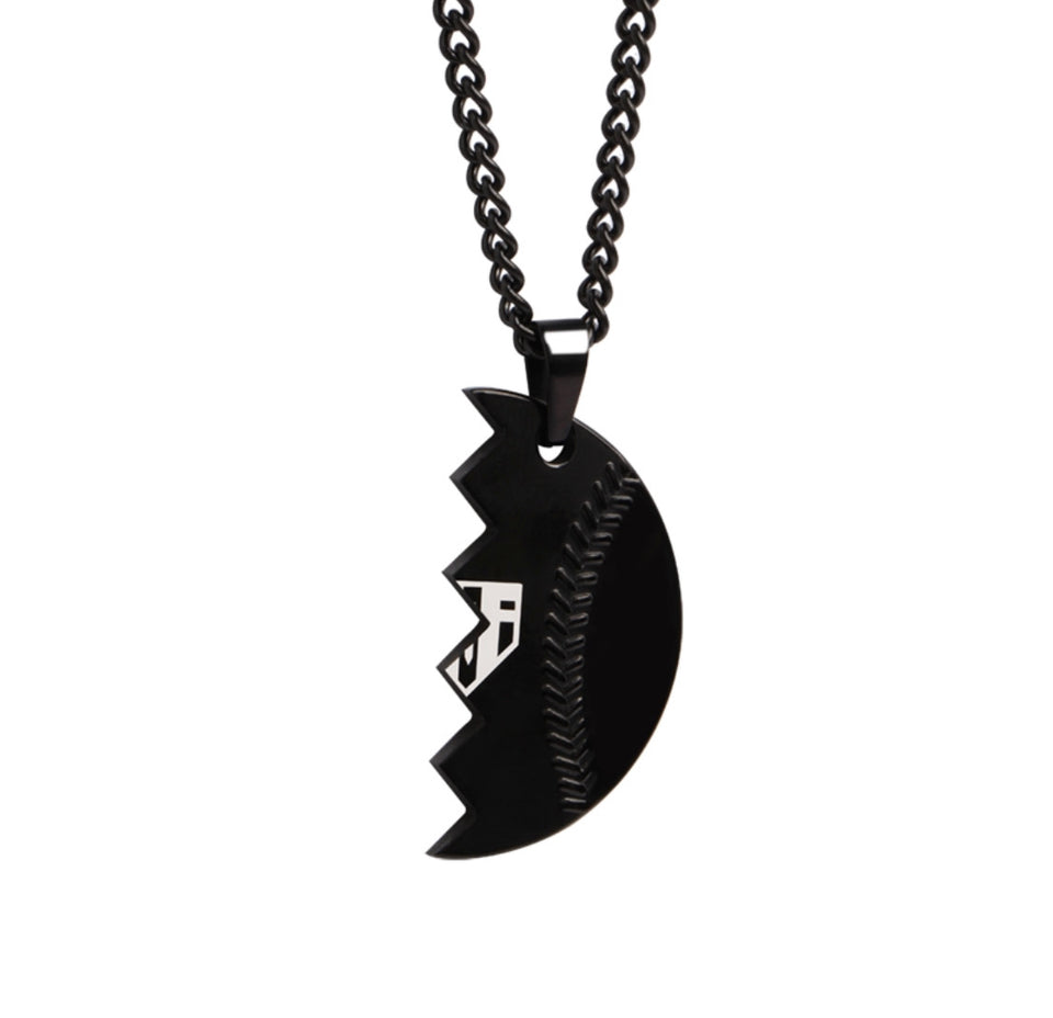 Black Throwing Partners Forever Baseball Pendants