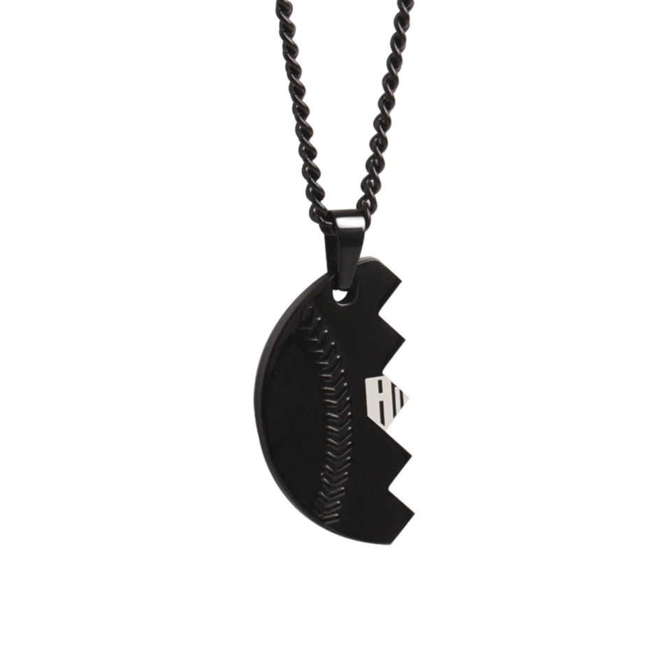 Black Throwing Partners Forever Baseball Pendants