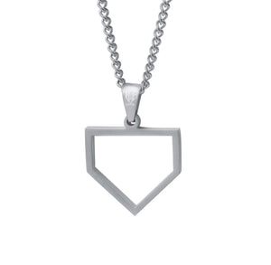 Stainless Home Plate Pendant and Chain