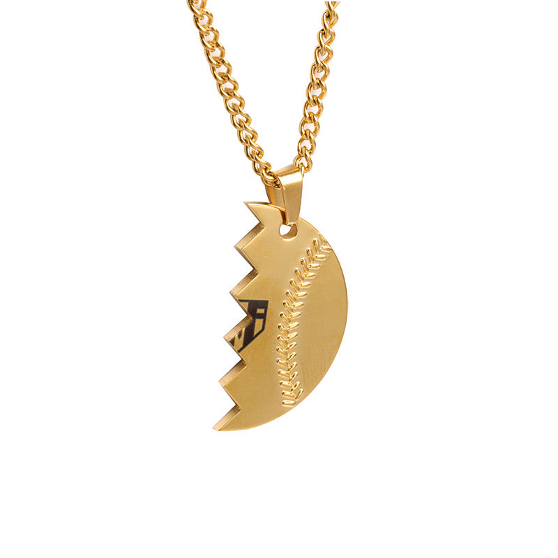 Golden Throwing Partners Forever Baseball Pendants