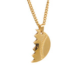 Golden Throwing Partners Forever Baseball Pendants