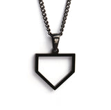 Black Home Plate Pendant and Chain