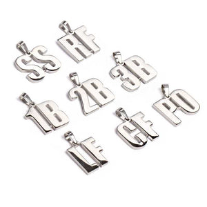 Stainless Ball Player Position Pendant and Chain